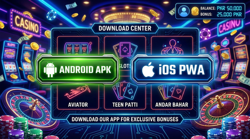 Main screen of jalwa99 download page for PK players